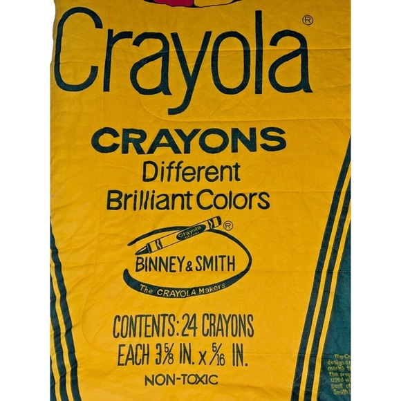 Vintage Crayola Crayons Sleeping Bag Binney & Smith Yellow Box 24 Count Design - Picture 7 of 16